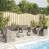 Image de vidaXL Salon de Jardin 8 pcs avec Coussins Meubles dExtérieur Mobilier de Patio Meubles de Terrasse Mobilier de Jardin 3095945