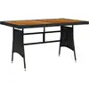Image de Table De Jardin Noir 130x70x72 Cm Résine Tressée Et Acacia Vidaxl