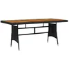 Image de Table De Jardin Noir 160x70x72 Cm Résine Tressée Et Acacia Vidaxl