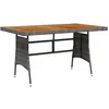 Image de Table De Jardin Gris 130x70x72 Cm Résine Tressée Et Acacia Vidaxl