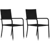 Image de vidaXL Chaise à dîner de jardin empilable lot de 2 noir résine tressée chaise à dîner dextérieur chaise de patio 318698