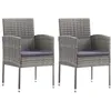 Image de vidaXL Chaises de jardin coussins gris foncé 2 pcs résine tressée siège de jardin chaise de balcon chaise à dîner de 318705