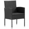 Image de Vidaxl chaises de jardin avec coussins noir lot de 2 résine tressée