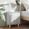 Image de Table De Chevet Avec Pieds En Bois Sonoma Gris 40x30x50 Cm Vidaxl