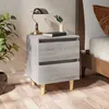 Image de Tables De Chevet Pieds En Bois 2 Pcs Sonoma Gris 40x35x50 Cm Vidaxl