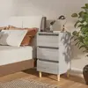 Image de Table De Chevet Avec Pieds En Bois Sonoma Gris 40x35x69 Cm Vidaxl