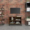 Image de Meuble Tv Avec Pieds En Métal Chêne Fumé 69,5x30x50 Cm Vidaxl