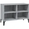Image de Meuble Tv Avec Pieds En Métal Sonoma Gris 69,5x30x50 Cm Vidaxl