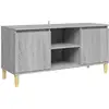 Image de Meuble Tv Avec Pieds En Bois Solide Sonoma Gris 103,5x35x50 Cm Vidaxl