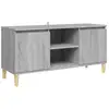 Image de Vidaxl meuble tv avec pieds en bois solide sonoma gris 103,5x35x50 cm