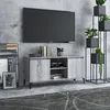 Image de vidaXL Meuble TV avec pieds en métal Sonoma gris 103 5x35x50 cm