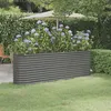 Image de vidaXL Lit Surélevé de Jardin Pot à Fleurs Boîte à Plantes Lit Surélevé Patio Terrasse Extérieur Acier Galvanisé 224x40x68cm 318899