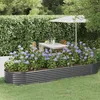 Image de vidaXL Lit Surélevé de Jardin Pot à Fleurs Boîte à Plantes Lit Surélevé Patio Terrasse Extérieur Acier Galvanisé 322x100x36 319001