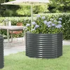 Image de vidaXL Lit Surélevé de Jardin Pot à Fleurs Boîte à Plantes Lit Surélevé Patio Terrasse Extérieur Acier Galvanisé 100x100x68 319056