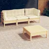 Image de vidaXL Bois de Pin Salon de Jardin 4 pcs avec Coussins Mobilier de Patio Meubles dExtérieur Mobilier de Jardin Meubles de 3096106