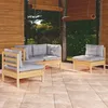 Image de vidaXL Bois de Pin Massif Salon de Jardin 4 pcs avec Coussins Mobilier de Patio Meubles dExtérieur Mobilier de Jardin 3096171