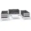 Image de Vidaxl salon de jardin 7 pcs avec coussins bois de pin massif