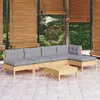 Image de vidaXL Bois de Pin Massif Salon de Jardin 6 pcs avec Coussins Mobilier de Patio Meubles dExtérieur Mobilier de Jardin 3096339