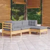 Image de vidaXL Bois de Pin Massif Salon de Jardin 4 pcs avec Coussins Mobilier de Patio Meubles dExtérieur Mobilier de Jardin 3096345