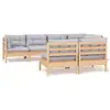Image de Vidaxl salon de jardin 7 pcs avec coussins gris bois de pin massif