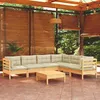 Image de vidaXL Bois de Pin Massif Salon de Jardin 7 pcs avec Coussins Mobilier de Patio Meubles dExtérieur Mobilier de Jardin 3096689