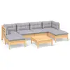 Image de Vidaxl salon de jardin 7 pcs avec coussins gris bois de pin