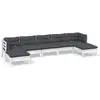 Image de Vidaxl salon de jardin 7 pcs avec coussins blanc bois de pin