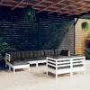 Image de vidaXL Salon de jardin 9 pcs avec coussins blanc bois de pin massif 3097128