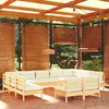 Image de vidaXL Bois de Pin Massif Salon de Jardin 11 pcs avec Coussins Mobilier de Patio Meubles dExtérieur Mobilier de Jardin 3097211