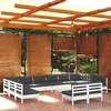 Image de vidaXL Salon de jardin 13 pcs avec coussins blanc bois de pin solide 3097230