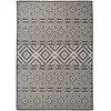 Image de Tapis À Tissage Plat D'extérieur 140x200 Cm Rayures Noires Vidaxl
