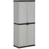 Image de Armoire De Rangement De Jardin 3 Étagères Gris/noir 68x40x168cm Vidaxl