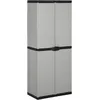 Image de Armoire De Rangement De Jardin 3 Étagères Gris/noir 68x40x168cm Vidaxl