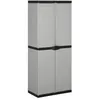Image de Armoire de rangement - vidaXL - 340984 - 3 étagères - Gris/noir - 68x40x168cm