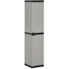 Image de Armoire De Rangement De Jardin 3 Étagères Gris/noir 34x40x168cm Vidaxl