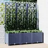 Image de vidaXL Jardinière avec treillis bleu gris 120x40x136 cm PP 318253