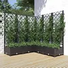 Image de vidaXL Jardinière avec treillis noir 120x120x1215 cm PP 318276