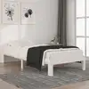 Image de Cadre De Lit Sans Matelas Blanc Bois De Pin Massif 90x200 Cm Vidaxl