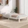 Image de Cadre De Lit Sans Matelas Blanc Bois De Pin Massif 100x200 Cm Vidaxl