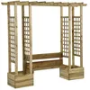 Image de Pergola De Jardin Avec Banc Et Jardinières Bois De Pin Imprégné Vidaxl