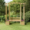Image de Pergola de jardin avec banc et jardinières Bois de pin imprégné
