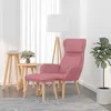 Image de vidaXL Chaise de relaxation avec tabouret Rose Velours 3097824