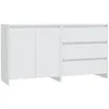 Image de Buffets 2 Pcs Blanc Bois D'ingénierie Vidaxl