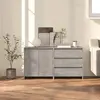 Image de Buffets 2 Pcs Gris Béton Bois D'ingénierie Vidaxl