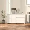 Image de Buffets 2 Pcs Blanc Brillant Bois D'ingénierie Vidaxl
