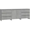 Image de Buffets 3 Pcs Gris Béton Bois D'ingénierie Vidaxl