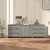 Image de Buffets 3 Pcs Sonoma Gris Bois D'ingénierie Vidaxl