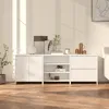 Image de Buffets 3 Pcs Blanc Bois D'ingénierie Vidaxl