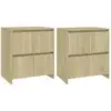 Image de Vidaxl buffets 2 pcs chêne sonoma 70x41x75 cm bois d'ingénierie