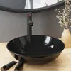 Image de vidaXL Lavabo de bain avec robinet et drain à poussoir Verre trempé 3098452